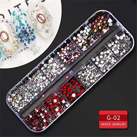 9 boxes Nail Rhinestones,Nail Gems Nail Diamonds,Nail Art Studs Nail Crystals - Picture 5 of 8